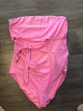 aerie Hot Pink Swim strapless one piece XXL Long